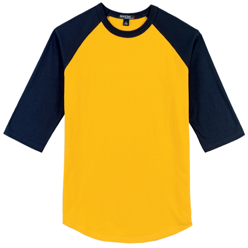Gold Navy Raglan Jersey by SportTek Shirt and Ink